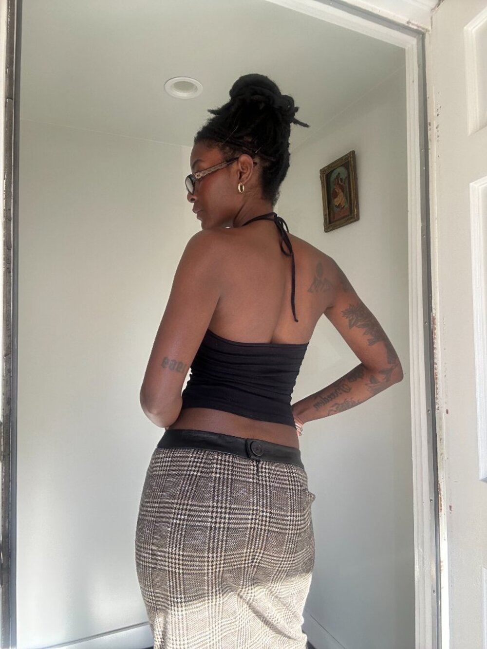 Vintage Nanette Lepore plaid pencil skirt